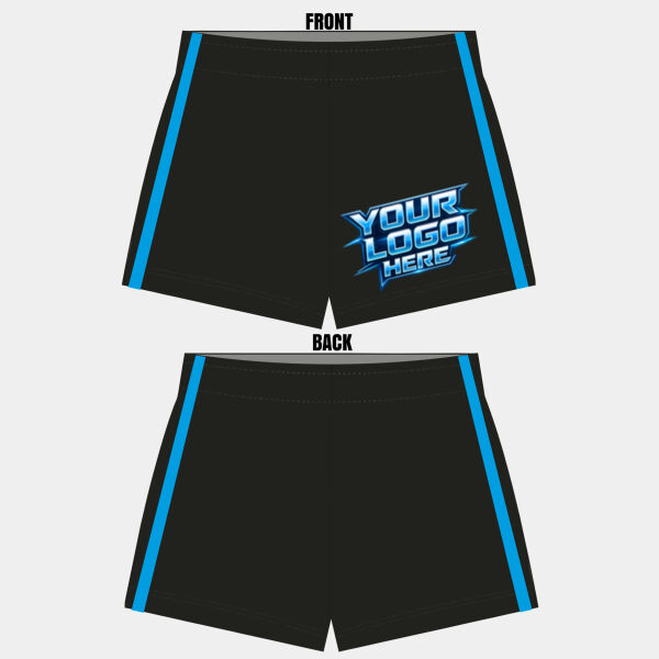 UPLOAD YOUR OWN LOGO - FOOTY SHORTS COLOURED STRIPES Thumbnail