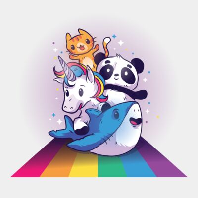 Rainbow Animals tshirt 01 HQ 01 Thumbnail